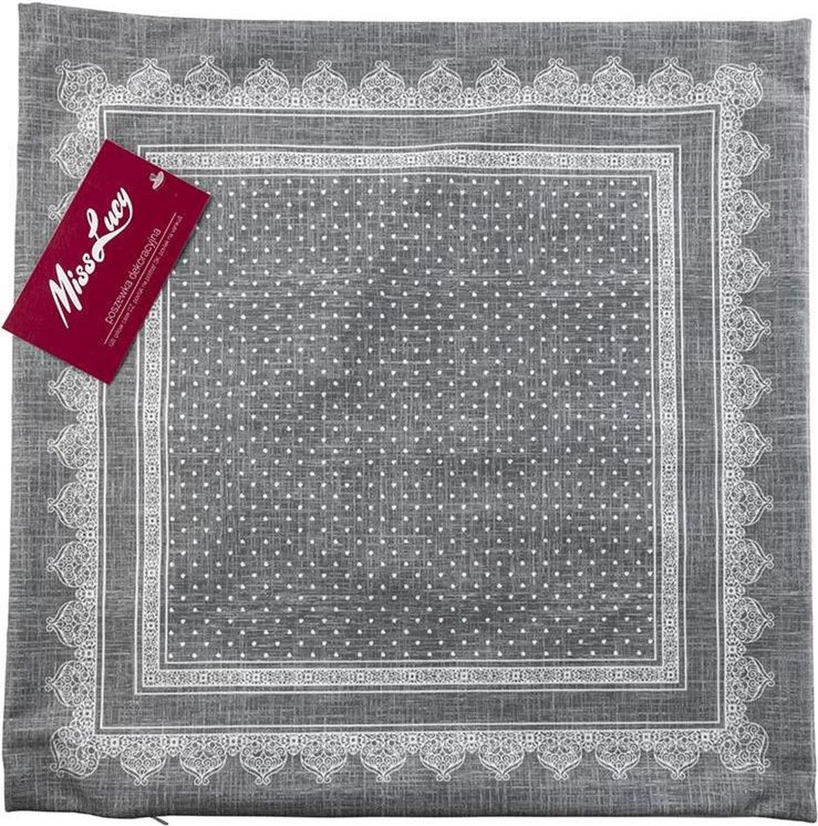 Miss Lucy Rien kussenhoes 40 x 40 cm - Kussensloop - Sierkussenhoes - Grijs