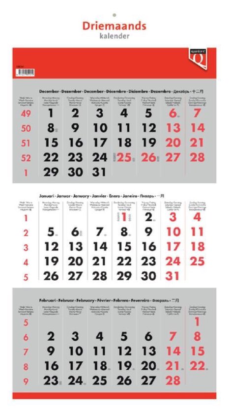 Ontbering sokken Glad 3-Maandskalender 2023 Quantore | bol.com