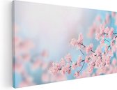 Artaza Canvas Schilderij Roze Bloesem Bloemen - 40x20 - Klein - Foto Op Canvas - Canvas Print