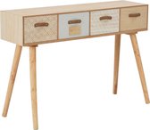 Sidetable met 4 lades 110x30x75 cm massief grenenhout