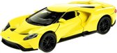 schaalmodel Ford 2017 GT 1:34 diecast geel 11 cm