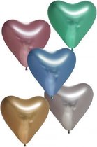 Spiegel Chrome chroom hart Ballonnen assorti kleuren 12 inch=30cm – per 6st.