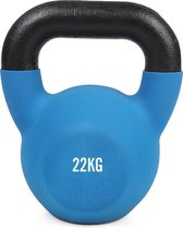 #DoYourFitness Kettlebell - Kettlebell van massief gietijzer met neopreen coating - blauw - 22 KG