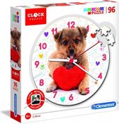legpuzzel klok Puppy 30 cm junior 96 stukjes