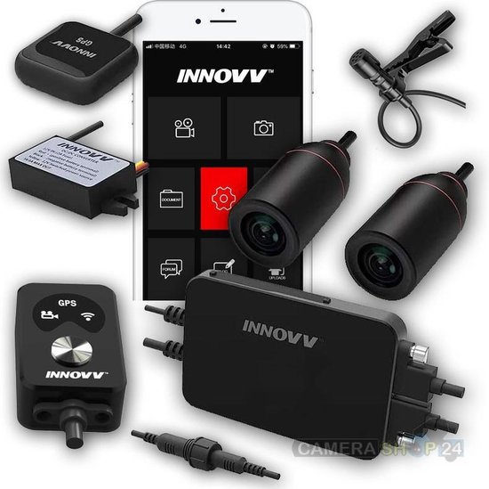 INNOVV K3 Caméra embarquée étanche Avant et Arrière 1080p + GPS +