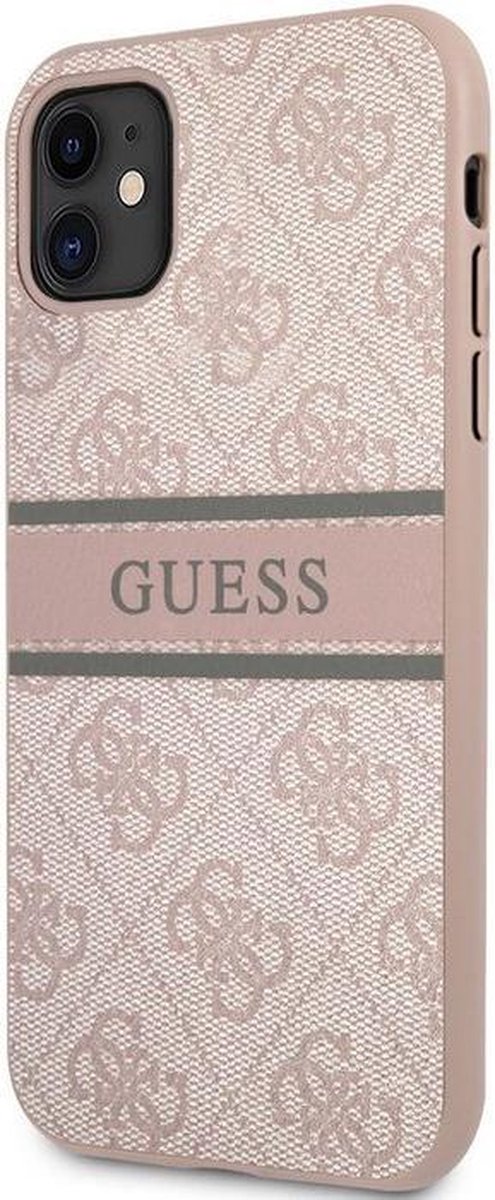 Guess 4G Printed Stripe Back Case - Geschikt voor Apple iPhone 11 (6.1") - Roze