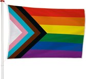 Progress vlag 100x150cm | LGBT Gay Pride Flag | Regenboog - Kwaliteitsvlag - Geschikt voor buiten