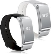 kwmobile horlogeband voor Huawei Talkband B2 - 2x siliconen bandje in zwart / wit - Voor fitnesstracker