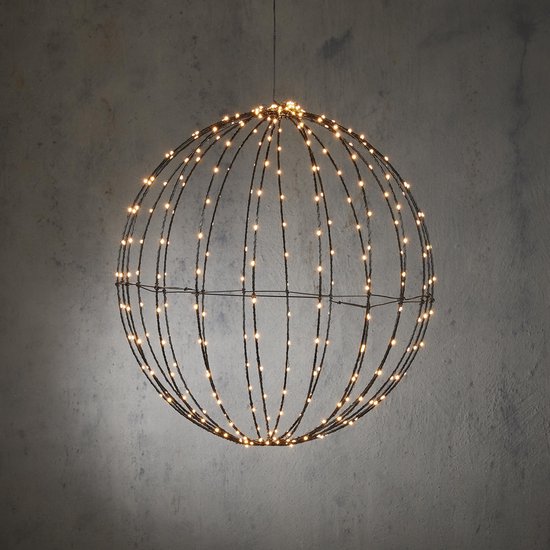 Luca Lighting Kerstverlichting Bal met Warm Witte LED Lampjes - Ø50 cm -  Zwart | bol