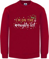 Kerst sweater -  I'M ON THE NAUGTHY LIST - kersttrui - ROOD - large -Unisex