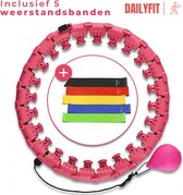 DAILYFIT® Fitness hoelahoep - hoelahoep fitness - fitness hoop - inclusief 5 weerstandsbanden - weerstandsbandenfitness hoepel - hoelahoep volwassene - hoelahoep gewicht