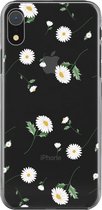 Apple iPhone XR Telefoonhoesje - Transparant Siliconenhoesje - Flexibel - Met Bloemenprint - Madeliefjes