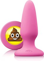 Nsnovelties – Siliconen Buttplug met Emoji Stop Drol Hoogwaardig Afgewerkt – 10.4 cm – Roze