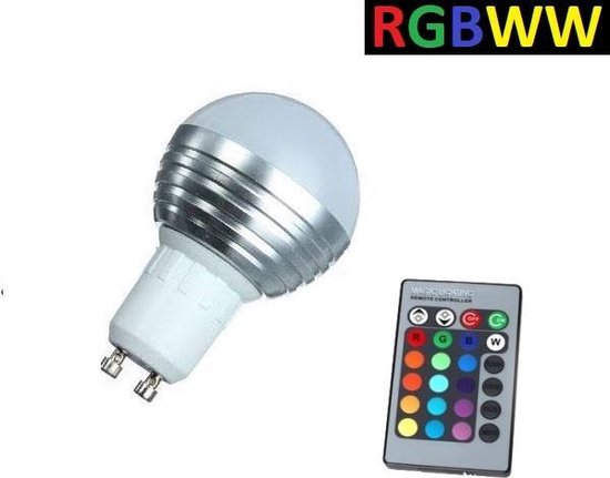 LED Bollamp RGB + Warm Wit - 5 Watt - GU10
