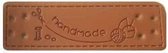 6 luxe PU lederen labels - Handmade - Naaien - Handgemaakt label set 6 stuks - 5,5 x 1,5 CM