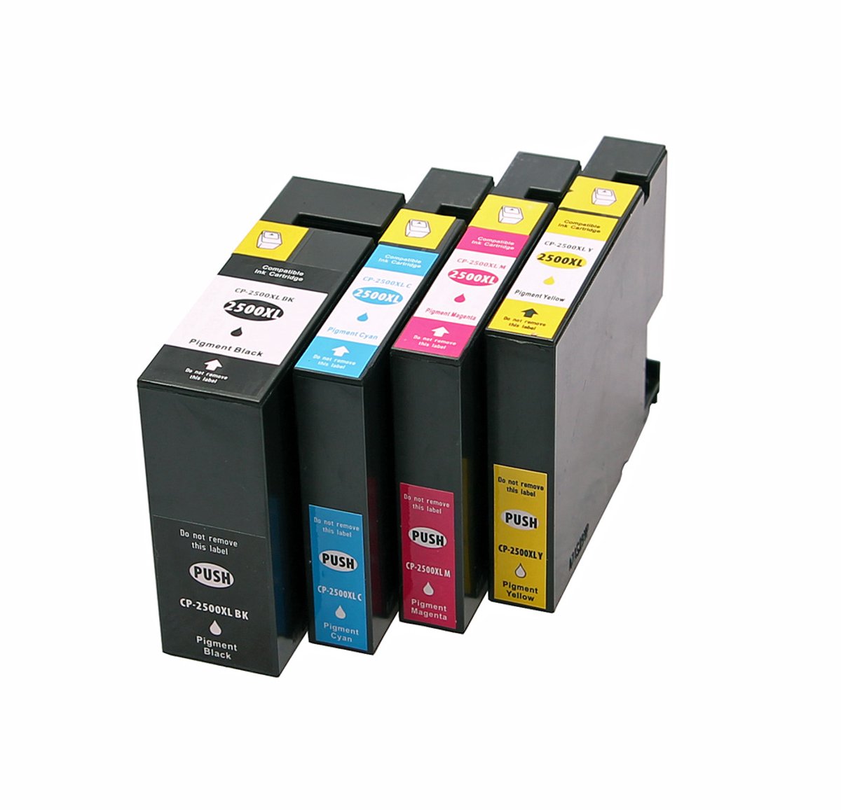 Set 4x huismerk inkt cartridge voor Canon PGI2500 PGI-2500XL voor Canon Maxify iB-4000 iB-4050 iB-4100 iB-4150 MB-5000 MB-5050 MB-5100 MB-5150 MB-5155 MB-5300 MB-5350 MB-5400 MB-5450 van ABC