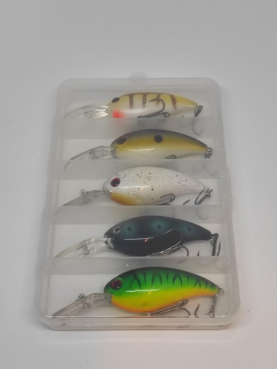 Kunstaas set - 5 diep lopende pluggen - 15 gram - 10 cm - Snoek - Snoekbaars - Baars — afbeelding 2