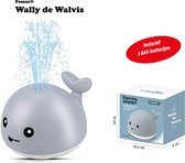 Femur® - Wally de Walvis - GRIJS - Badspeelgoed - Badspeeltje - Lichtgevend - Sensor Fontein - Bad - Water - Zwembad - Baby - Peuter - Kleuter - LED - INCLUSIEF Batterijen