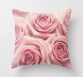 Kussenhoes rozen - bloemen - Roze - Sierkussen - 45x45 cm