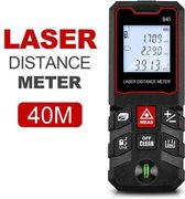 Lasermeter Afstandsmeter Tot 40 Meter Bereik - Afstandmeter - Inclusief 2x AAA Batterijen - Lengte meten - Breedte meten - Hoogte Meten
