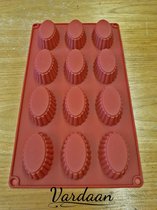 Ovale Buttercup Silicone Mold  - 12 Vormpjes Siliconen Mal - Nonstick Bakvorm - 3D Gecanneleerde Ovale Bakvorm - Bakken - Cakevorm - Chocolade Mal