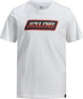 Jack & Jones t-shirt jongens - wit - JORswirle - maat 128