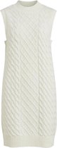 Vila Jurk Vizuri Cable S/l Knit Vest Dress/su 14065420 White Alyssum Dames Maat - 46