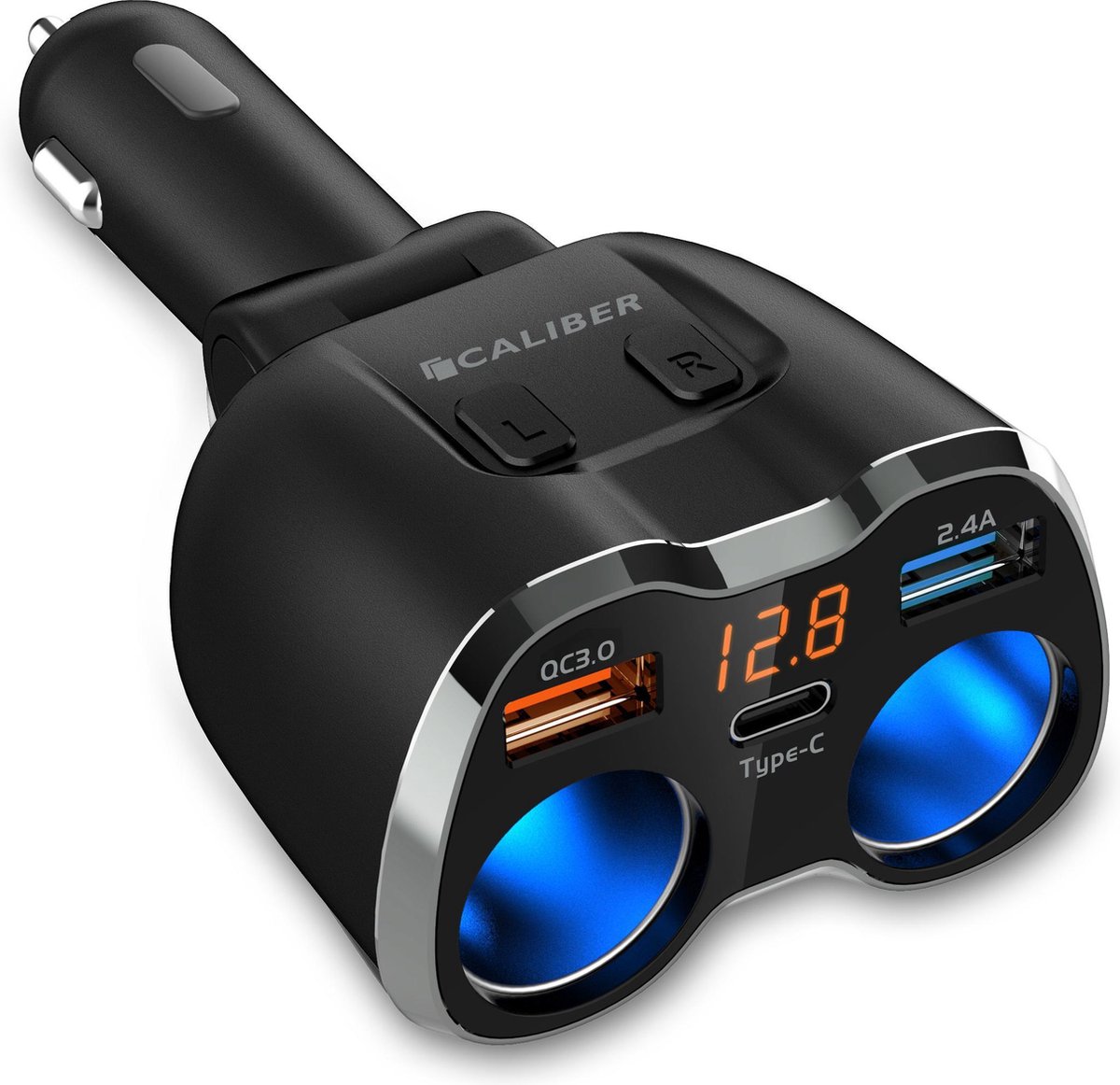 Caliber PS23 Autolader Splitter 2x USB-A + USB-C + Spanningsmeter thumbnail 2