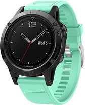 Horlogebandje Geschikt voor Garmin Fenix 5 / 5 Plus / Forerunner 935 / Approach S60  turquoise - Siliconen - Horlogebandje - Polsbandje - Bandjes.nu - Polsband
