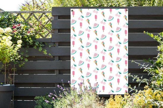 Affiche jardin - Toile jardin - Posters de jardin extérieur - Été - Pastel - Motif - 80x120 cm - Jardin
