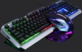 Tavaro Gaming Keyboard en muis Mechanisch - USB - Led verlichting - Silver And Rainbow - QWERTY