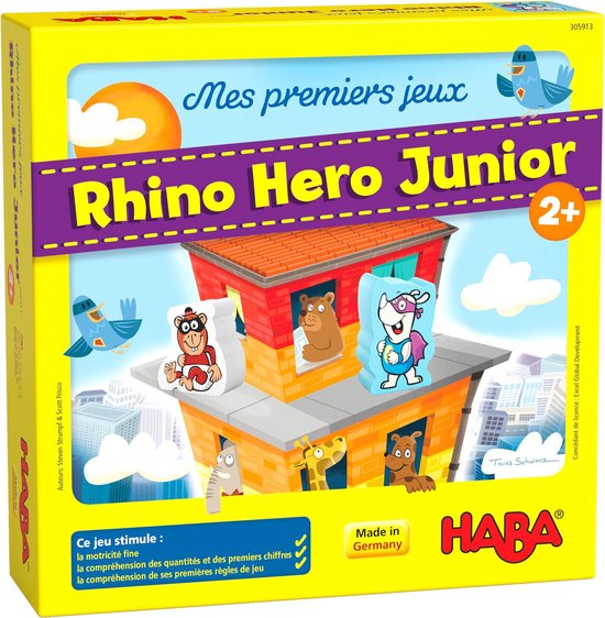 Thumbnail van een extra afbeelding van het spel Haba Spel Mijn Eerste Spellen Rhino Hero Junior (fr) Karton/hout 18-delig