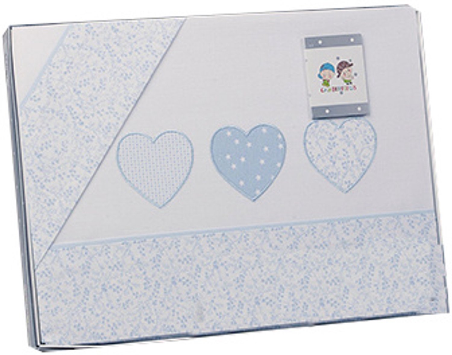 Gamberritos Laken Set Blauw Hartjes 3-delig Groot