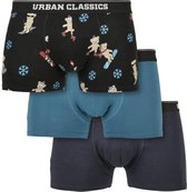 Urban Classics Boxershorts set -4XL- Organic X-Mas 3-Pack Blauw