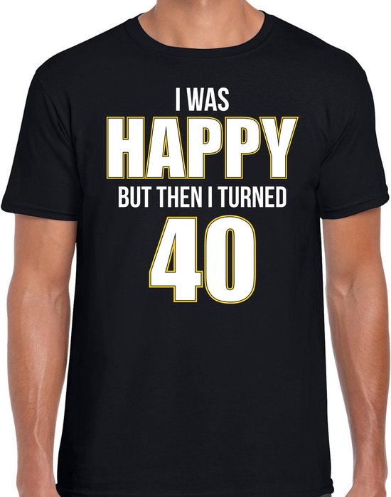 Verjaardag t-shirt 40 jaar happy 40 zwart heren veertig