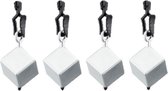 4x stuks tafelkleedgewichtjes zilveren vierkanten/blokken 3.5 cm - Tafelkleedhangers - Tafelzeilgewichtjes