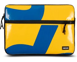Surface Pro 11 hoes met vak (van gerecycled materiaal) - Geel/blauwe laptop sleeve of cover voor Microsoft Surface Pro 11/10/9/8/7 (2025/2026) - Duurzame keuze