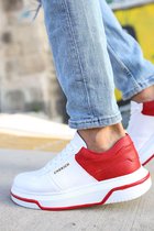 Chekich Heren Sneaker - wit - rood - schoenen - CH075 - maat 42