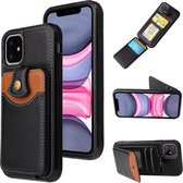 GSMNed – Luxe iPhone XS Max Zwart – hoogwaardig Leren Pu Hoesje – iPhone XS Max Zwart – Card case met sluiting