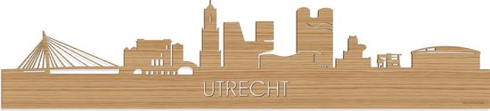 Skyline Utrecht Bamboe hout - 80 cm - Woondecoratie - Wanddecoratie - Meer steden beschikbaar - Woonkamer idee - City Art - Steden kunst - Cadeau voor hem - Cadeau voor haar - Jubileum - Trouwerij - WoodWideCities