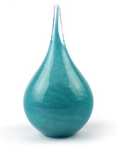 Kristalglas Mini Druppel Handgeblazen - Urn Voor As - 50 Ml - Turquoise Ondoorschijnend (gratis Vullen & Sluitplaatje) Urnen Ambachtelijk