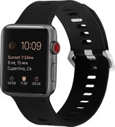 By Qubix Siliconen bandje met motief - Zwart - Geschikt voor Apple Watch 38mm - 40mm - 41mm - Compatible Apple watch bandje - smartwatch bandje