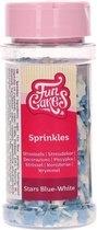 FunCakes Sprinkles Taartdecoratie - Sterretjes - Blauw/Wit - 55g