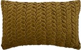Hoyz | Smock In Velvet Mustard Gold Kussen | 30 X 50 | Sierkussen Voor Woonkamer Of Slaapkamer