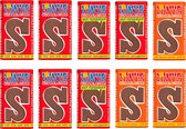 Tony Chocolonely Sinterklaas Letterreep 3 soorten- S - 10 stuks van 180 gram | Melk / Melk Pepernoot / Karamel Zeezout Fairtrade Sint Chocolade