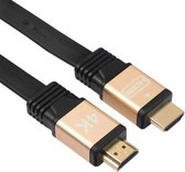 DrPhone Hi-Speed Flat - Platte HDMI naar HDMI Kabel HDMI 2.0 - 4K 60Hz - Vergulde Connectoren – 3 Meter - Audio Return + Video - 18GBPS – 30AWG – Geschikt Voor Smart TV / Qled / Oled / PS5 / Xbox / Laptop - Goud/Zwart