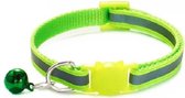 Kattenbandje met bel | Kattenhalsband| Veiligheidssluiting| Reflecterend| Verstelbaar| 17 kleuren| Fluor Groen