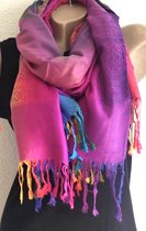 Lange Dames Sjaal - Paars - Diverse Kleuren - Met Olifant Print 170 x 70cm