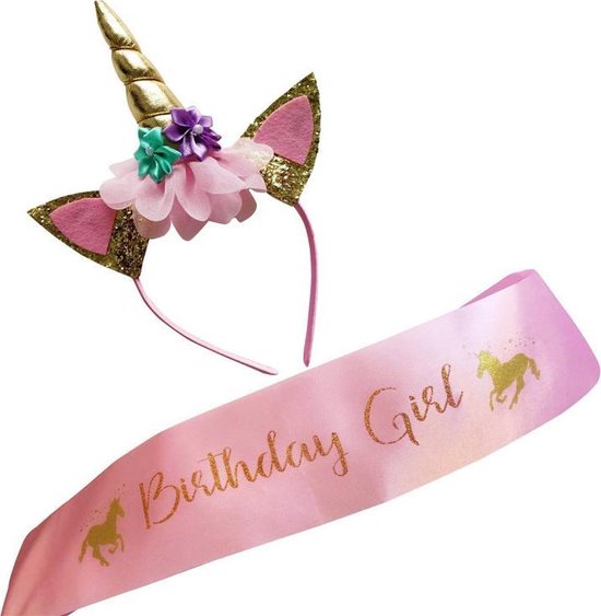 Unicorn - Diadeem - Sjerp - Birthday Girl - Verjaardag - Eenhoorn Haarband