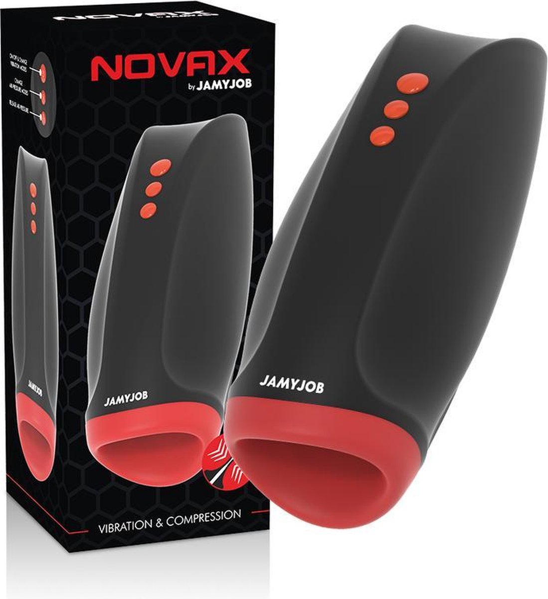 Jamyjob Novax - Masturbator - Trilfunctie en Luchtdruk - 6 zuigstanden - 10 trilfuncties
